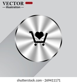 put in shopping cart. icon. vector design