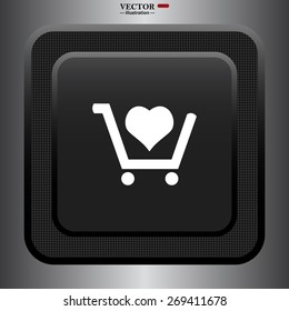 put in shopping cart. icon. vector design