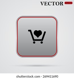 put in shopping cart. icon. vector design