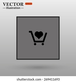 put in shopping cart. icon. vector design