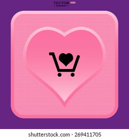 put in shopping cart. icon. vector design
