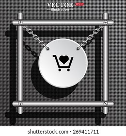 put in shopping cart. icon. vector design