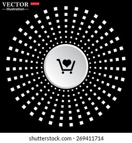 put in shopping cart. icon. vector design