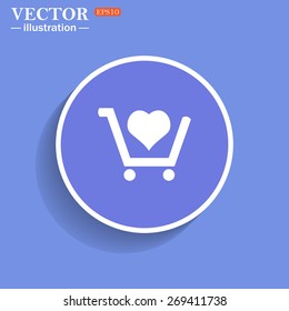 put in shopping cart. icon. vector design