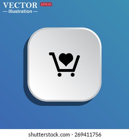 put in shopping cart. icon. vector design