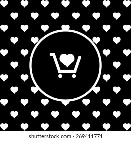 put in shopping cart. icon. vector design