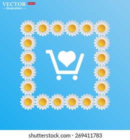 put in shopping cart. icon. vector design