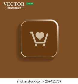 put in shopping cart. icon. vector design