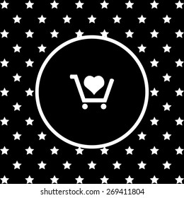 put in shopping cart. icon. vector design