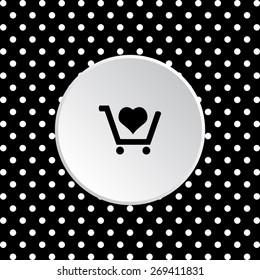 put in shopping cart. icon. vector design
