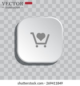 put in shopping cart. icon. vector design