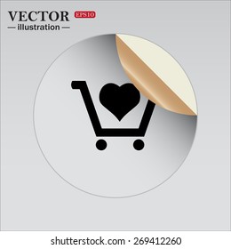 put in shopping cart. icon. vector design