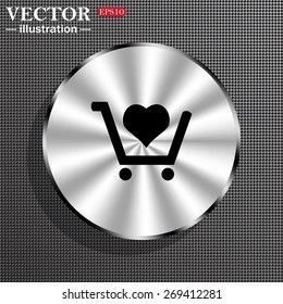 put in shopping cart. icon. vector design
