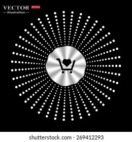 put in shopping cart. icon. vector design