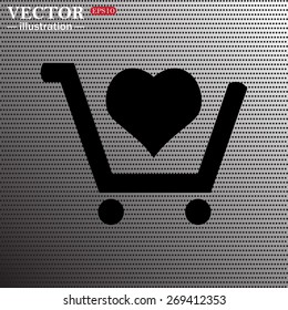 put in shopping cart. icon. vector design