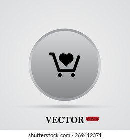 put in shopping cart. icon. vector design