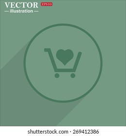 put in shopping cart. icon. vector design