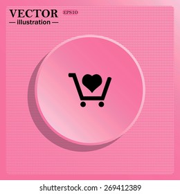 put in shopping cart. icon. vector design