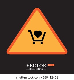 put in shopping cart. icon. vector design