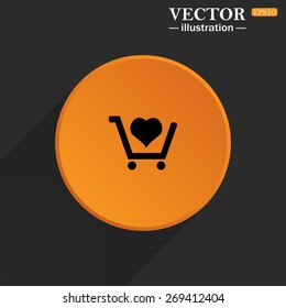 put in shopping cart. icon. vector design