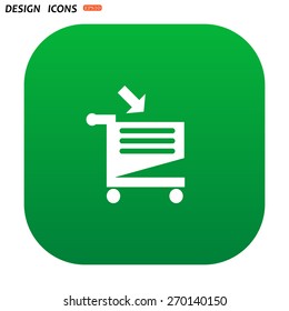 put in shopping cart. icon. vector design