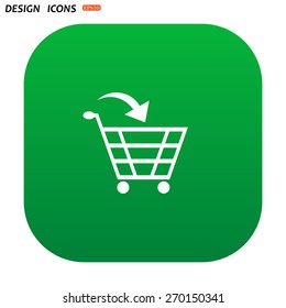 put in shopping cart. icon. vector design