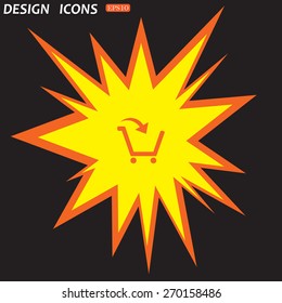 put in shopping cart. icon. vector design