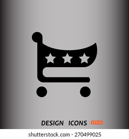 put in shopping cart. icon. vector design