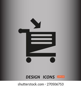 put in shopping cart. icon. vector design