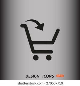 put in shopping cart. icon. vector design