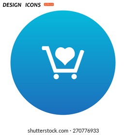 put in shopping cart. icon. vector design