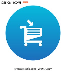 put in shopping cart. icon. vector design