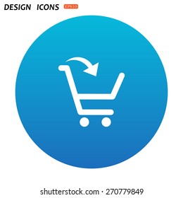 put in shopping cart. icon. vector design