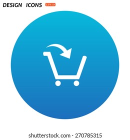 put in shopping cart. icon. vector design
