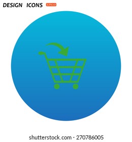 put in shopping cart. icon. vector design