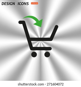 put in shopping cart. icon. vector design