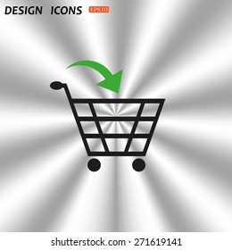 put in shopping cart. icon. vector design