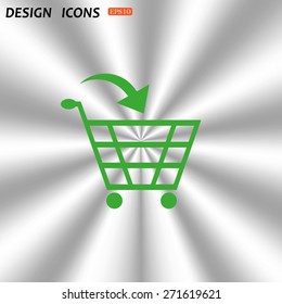put in shopping cart. icon. vector design