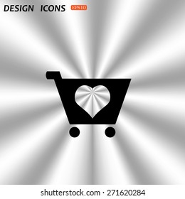 put in shopping cart. icon. vector design
