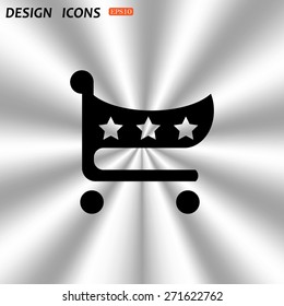 put in shopping cart. icon. vector design