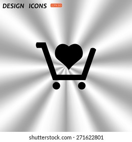 put in shopping cart. icon. vector design