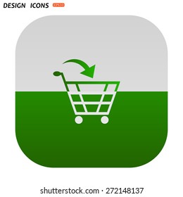 put in shopping cart. icon. vector design