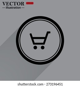 put in shopping cart. icon. vector design