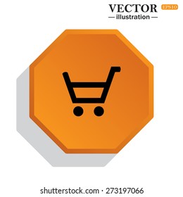put in shopping cart. icon. vector design