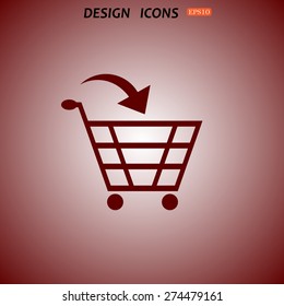 put in shopping cart. icon. vector design