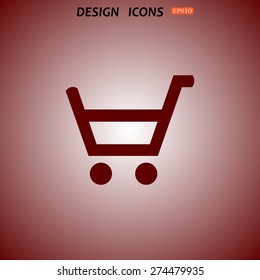 put in shopping cart. icon. vector design