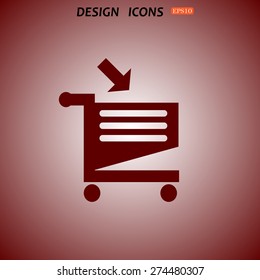 put in shopping cart. icon. vector design