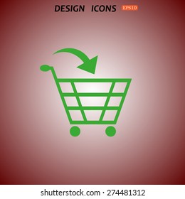 put in shopping cart. icon. vector design