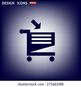 put in shopping cart. icon. vector design