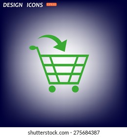 put in shopping cart. icon. vector design